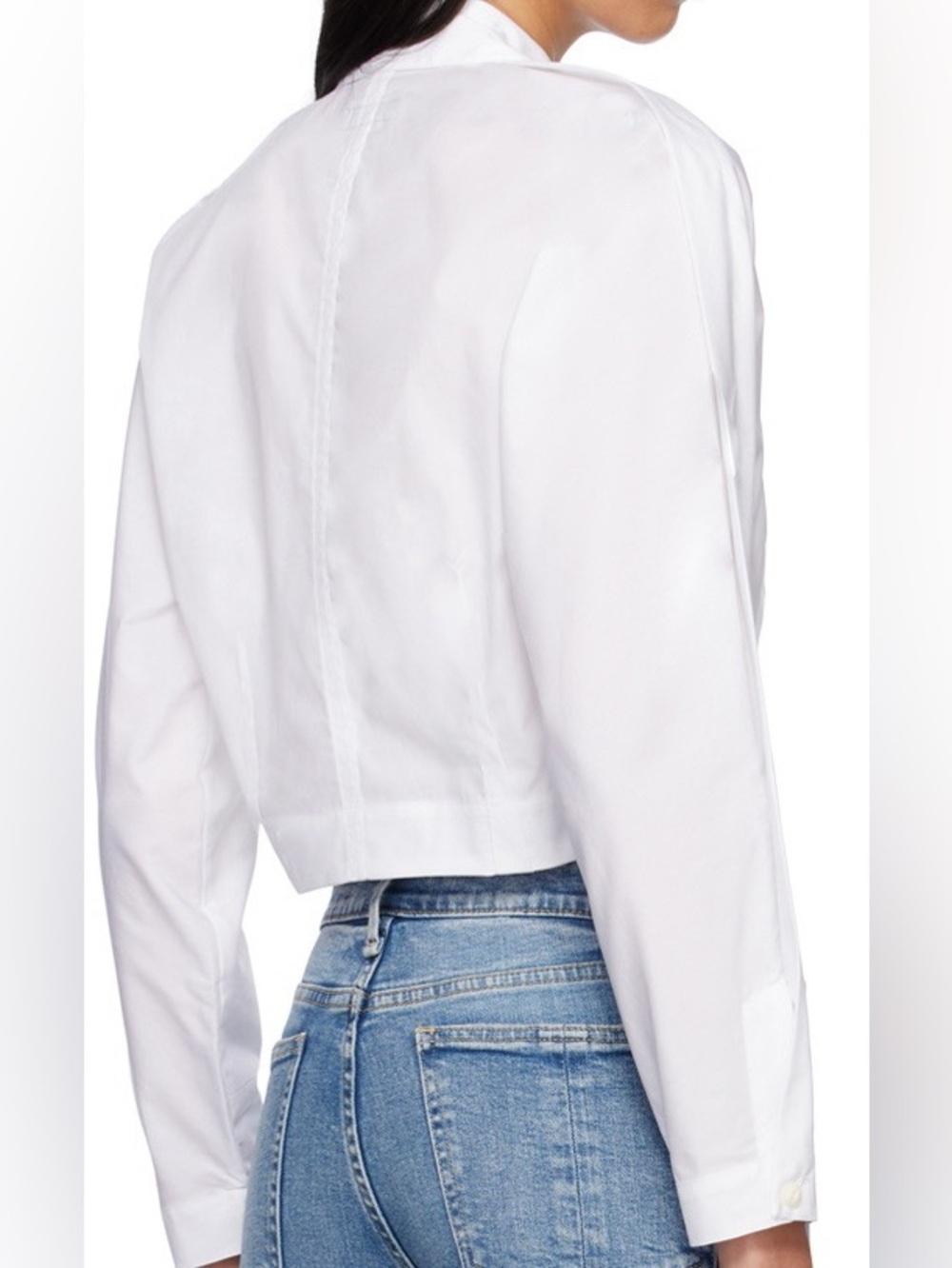NWT - Rag & Bone Morgan Cropped Poplin Button Down Shirt White Size Large - Picture 2 of 10